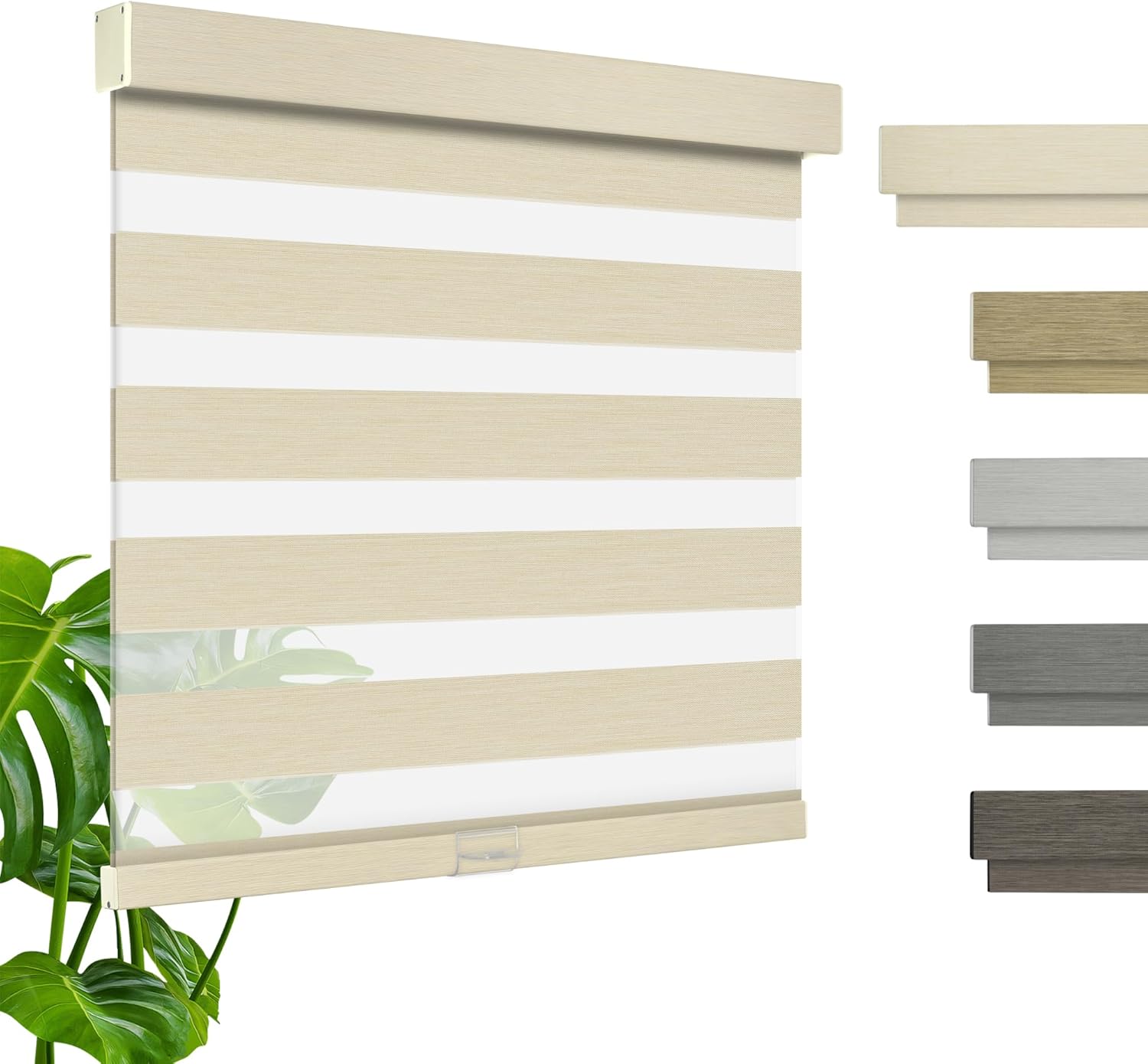 Cordless Zebra Blinds for Windows,Light Control,Blackout Interior Blinds,Easy to Install,UV Protection,for Offices and Home,Custom Roller Shades,Beige,Custom